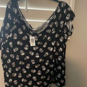 Off the shoulder blouse skeletons pattern